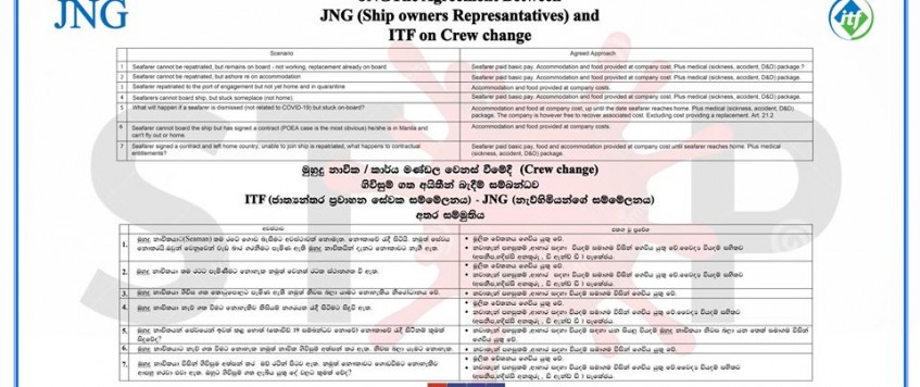 JNGThe Agreement Between JNG (Ship owners Representatives) and ITF on Crew change